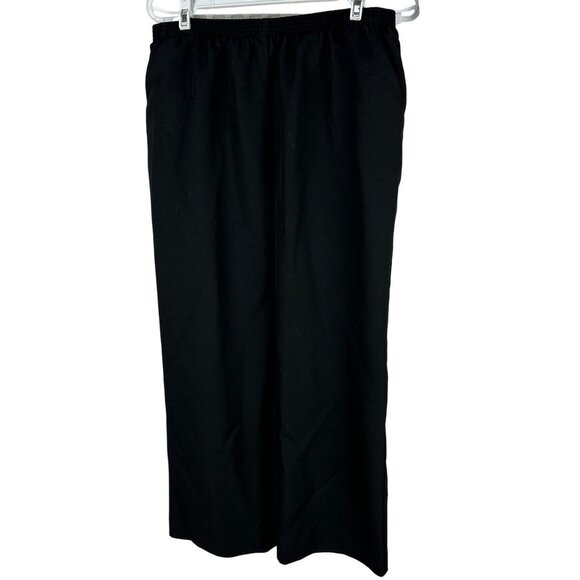 Alfred Dunner Womens Petite Black Elastic Waist Pull On Pants Size 16P Straight - Picture 1 of 5